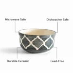 Ceramic Soup Bowl with Spoon Set of 2 – Nakkashi Naturals 4.5 Inch Handcrafted Bowls | Microwave & Dishwasher Safe | Lead-Free Serving Bowl Set - Image 2