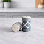 Ceramic Salt and Pepper Shakers Set – Nakkashi Naturals Handcrafted Spice Dispensers | Quatrefoil Design | Durable & Stylish Tabletop Set - Image 3