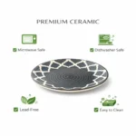 Ceramic Quarter Plate 7.5 Inch – Nakkashi Naturals Moroccan Design | Microwave & Dishwasher Safe | Lead-Free Snack & Side Plate - Image 3