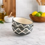 Ceramic Bowl Set of 2 – Nakkashi Naturals 4.25 Inch Handcrafted Bowls | Microwave & Dishwasher Safe | Lead-Free Serving Bowls - Image 3