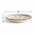 Ivory Bloom Ceramic Quarter Plate – 7.5 Inch Handmade Snack & Dessert Plate | Microwave & Dishwasher Safe | Lead-Free Ceramic Side Plate - Image 2