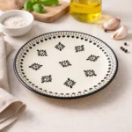 Ivory Bloom Ceramic Quarter Plate – 7.5 Inch Handmade Snack & Dessert Plate | Microwave & Dishwasher Safe | Lead-Free Ceramic Side Plate