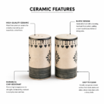 Ivory Bloom Ceramic Salt & Pepper Shaker Set – Handmade Spice Dispenser | Rustic Floral Design | Durable, Easy to Clean Kitchen Tableware - Image 2