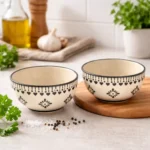 Ivory Bloom Ceramic Katori Bowl Set – 4.25 Inch Handmade Dessert & Curry Bowls | Microwave & Dishwasher Safe | Lead-Free Ceramic Bowls - Image 4