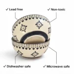 Ivory Bloom Ceramic Katori Bowl Set – 4.25 Inch Handmade Dessert & Curry Bowls | Microwave & Dishwasher Safe | Lead-Free Ceramic Bowls - Image 3