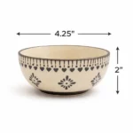 Ivory Bloom Ceramic Katori Bowl Set – 4.25 Inch Handmade Dessert & Curry Bowls | Microwave & Dishwasher Safe | Lead-Free Ceramic Bowls - Image 2