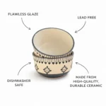 Ivory Bloom Ceramic Soup Bowl with Spoon (4.5 Inch) – Handmade Serving Bowl Set for Soup, Snacks & Desserts | Microwave & Dishwasher Safe | Floral Design - Image 2