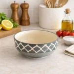 Ceramic Serving Bowl 10 Inch – Nakkashi Naturals Large Handcrafted Bowl | Microwave & Dishwasher Safe | Lead-Free Multipurpose Serving Bowl