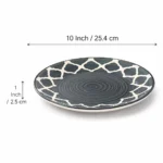 Ceramic Dinner Plate 10 Inch – Nakkashi Naturals Moroccan Design | Microwave & Dishwasher Safe - Image 2