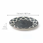 Ceramic Quarter Plate 7.5 Inch – Nakkashi Naturals Moroccan Design | Microwave & Dishwasher Safe | Lead-Free Snack & Side Plate - Image 2