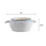 Induvra MarbleStone Handi with Lid | Premium Serving & Cooking Bowl | Speckled White Finish with Blue Rim - Image 5